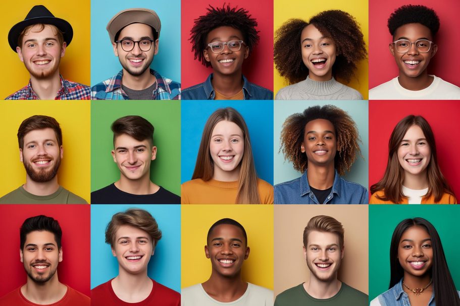 Group of young people smiling